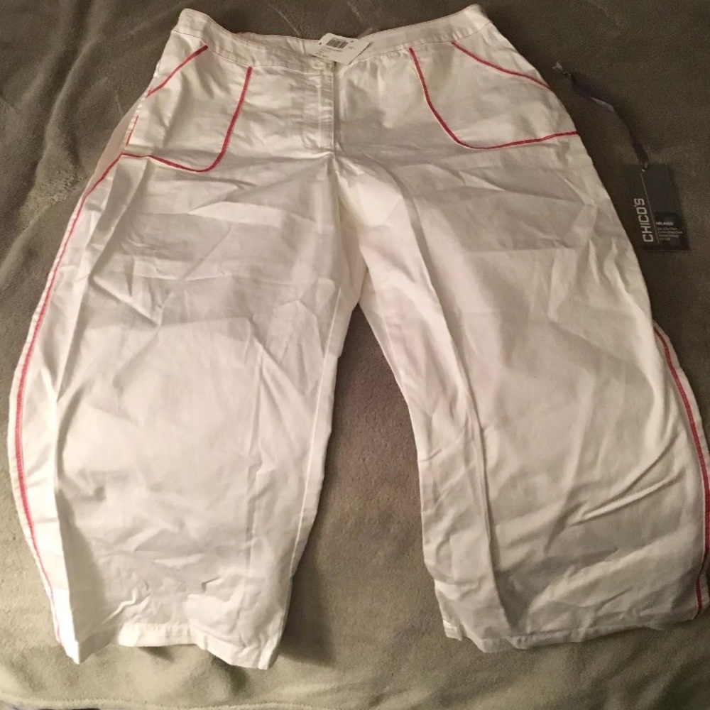 Chico’s Optic White Stitched Glimmer Pant